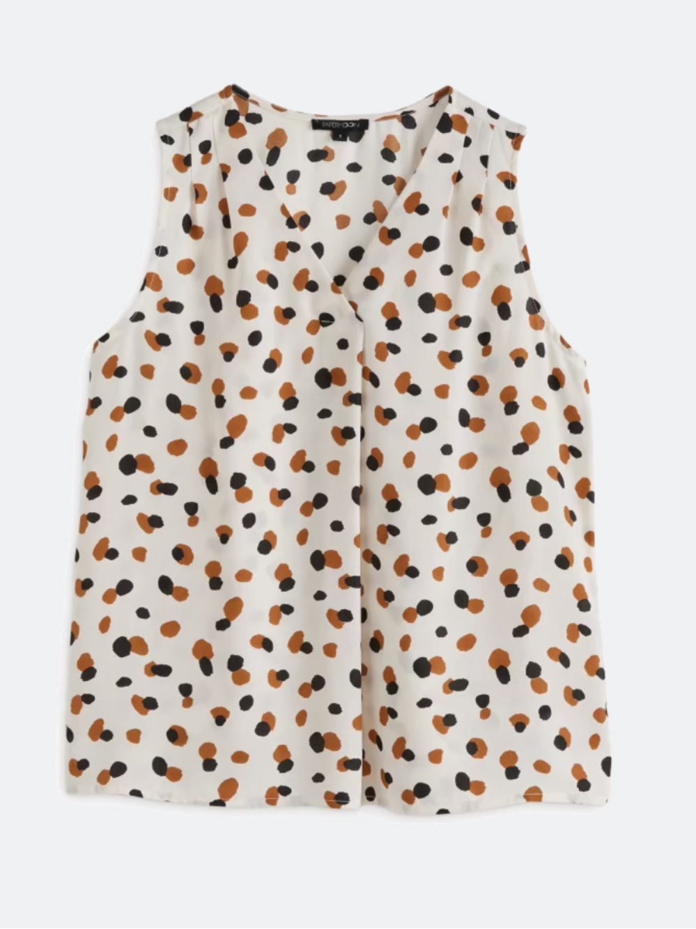 Papermoon Fuji Tank in White with Brown & Black Spots